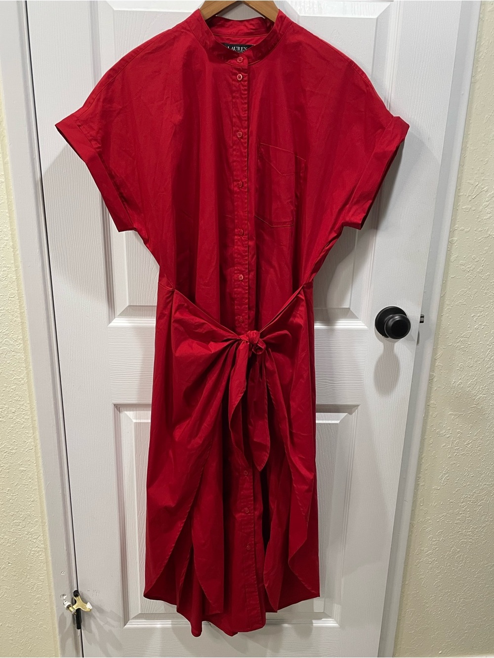 New with tags Lauren Ralph Lauren Red Dolman Sleeve Midi Dress Size 14